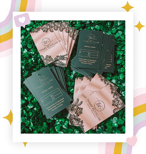 Tags - Verniz Localizado | Frente e Verso