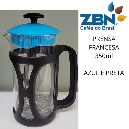 CAFETEIRA PRENSA FRANCESA 350ml - AZUL E PRETA
