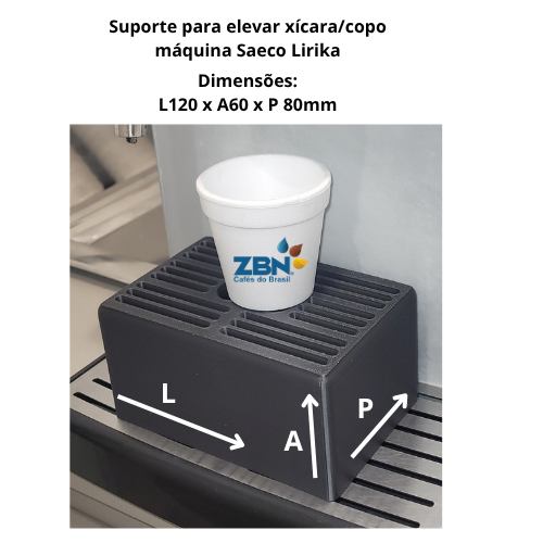 3D SUPORTE PARA XÍCARAS GAGGIA/SAECO ANIMA/LIRIKA 120x80x60mm - COR PRETA