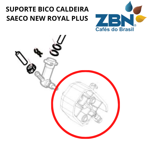 SUPORTE/CAPA DA CONEXÃO/CONECTOR COTOVELO SAECO NEW ROYAL PLUS - 17000156