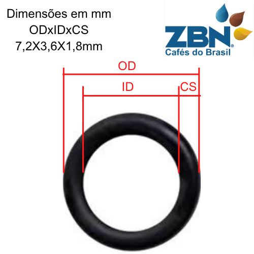 ANEL DE VEDAÇÃO PT 7,2X3,6X1,8 SAECO/GAGGIA OR 2015 - 140328161