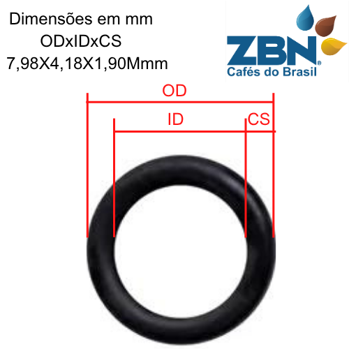 ANEL DE VEDAÇÃO PT 7,98X4,18X1,90MM HASTE/EIXO TORNEIRA AGUA/VAPOR SYNCRONY LOGIC 140328561