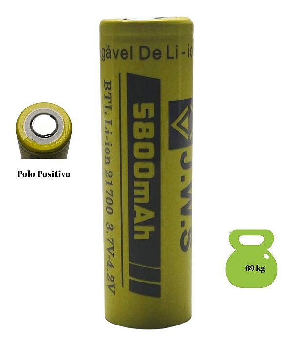 1 Bateria Recarregável 21700 5800mah 4.2v Lanterna Tática