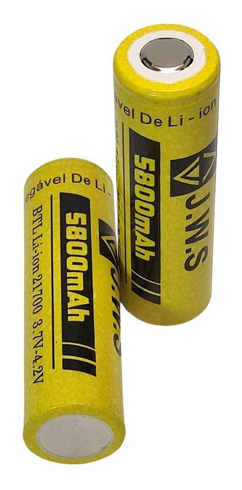 Kit 2 Baterias Recarregável 21700 5800mah Lanterna Tática