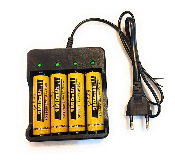 Kit Carregador Bivolt + 4 Baterias Jyx 18650 X 9800mah