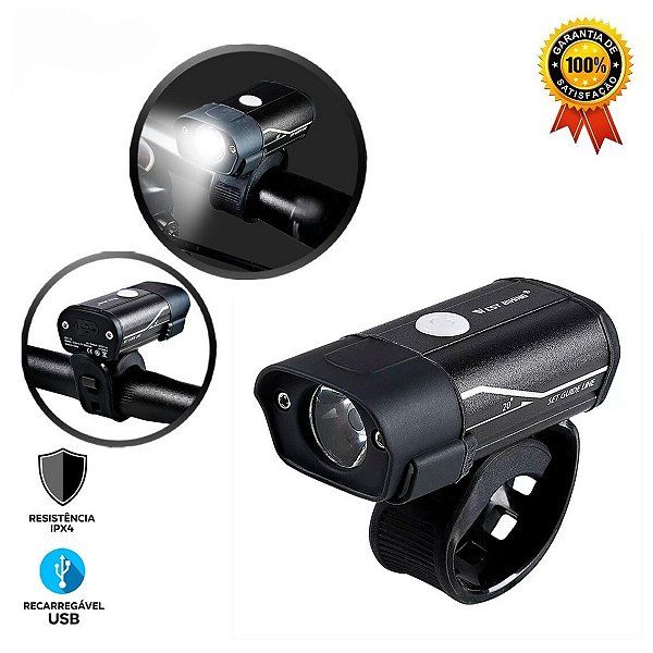 Lanterna Bike Farol Bicicleta Recarregável Led L2 Muito Top