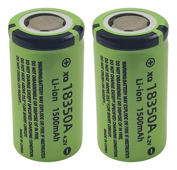 2 Baterias 18350 Original 4,2v Lanterna Tática 1.500mah Melhor