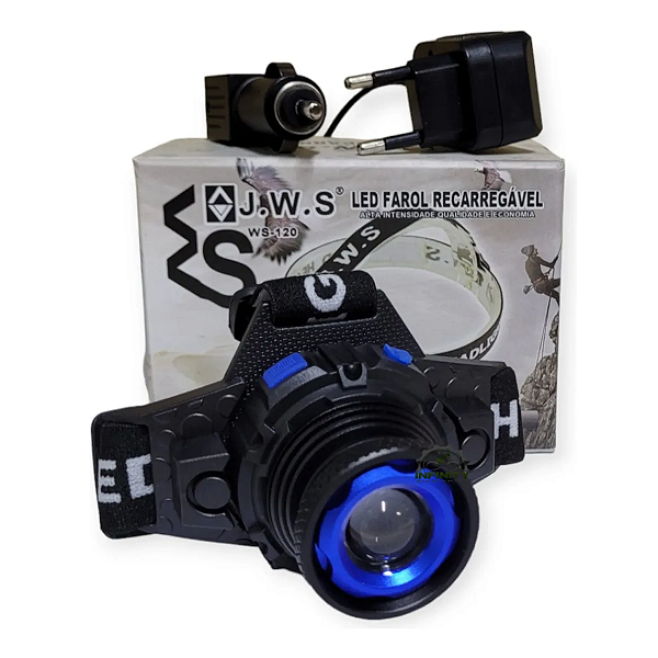 Lanterna Cabeça Q5 Led Cree Recarregável + Forte 788.000w Lanterna Preto Luz Branco