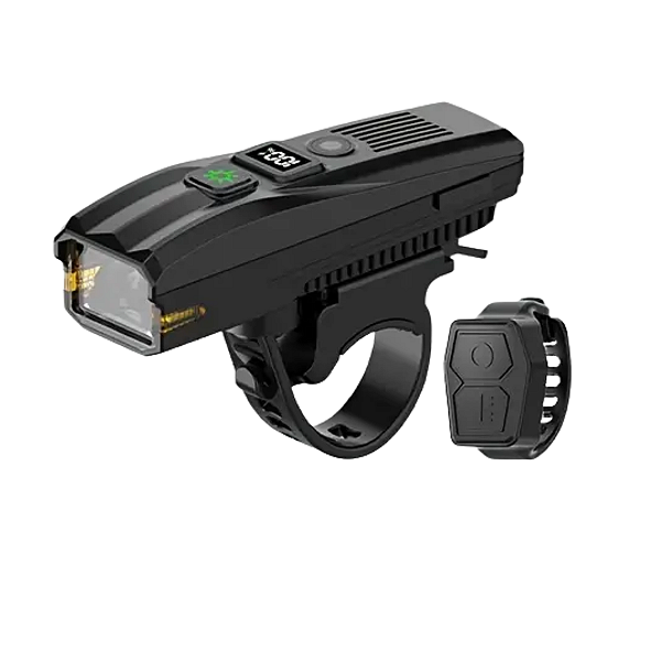 Farol Bike Buzina USB Controle Remoto S/ Fio Medidor Digital