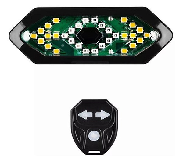 Lanterna Traseira Bike Seta E Controle Sem Fio 32 Leds Usb