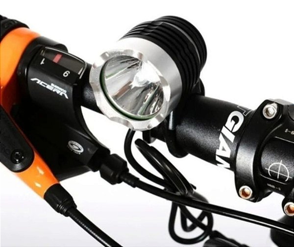 Farol Bike Monster 5.400.000 Lumens Bateria 11hs T6 L2+forte