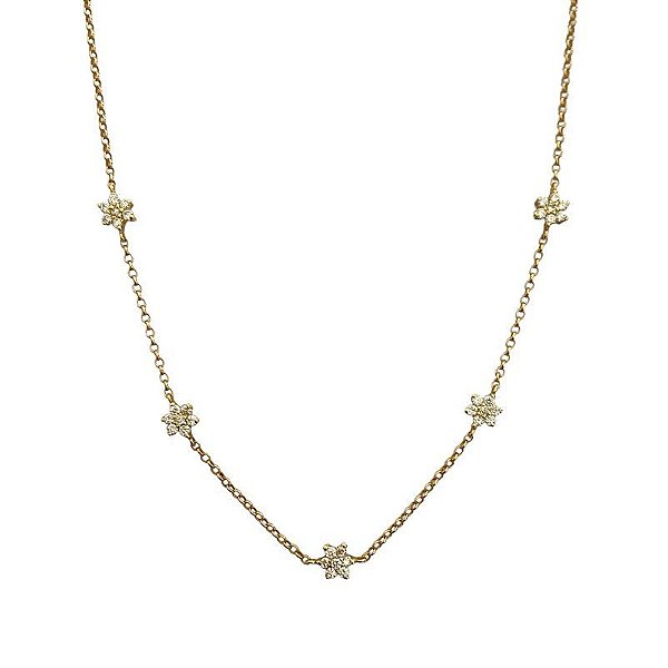 Choker Mini Flores Diamantes