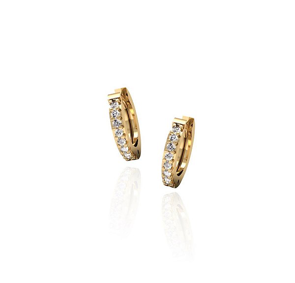 Brinco Argola Slim Diamantes