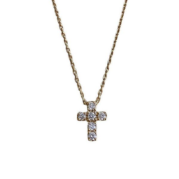 Comprar Colar Mini Cruz Diamantes - Maristela Micelli | Joias em ouro 18k