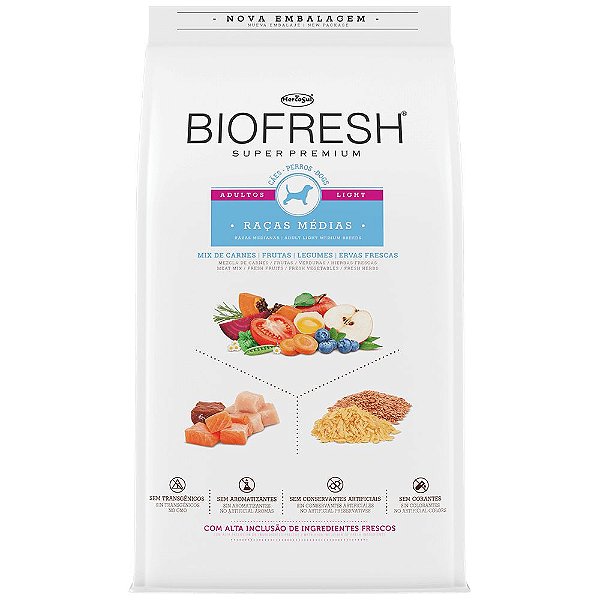 Ração Biofresh Light Para Cães Adultos de Raças Médias