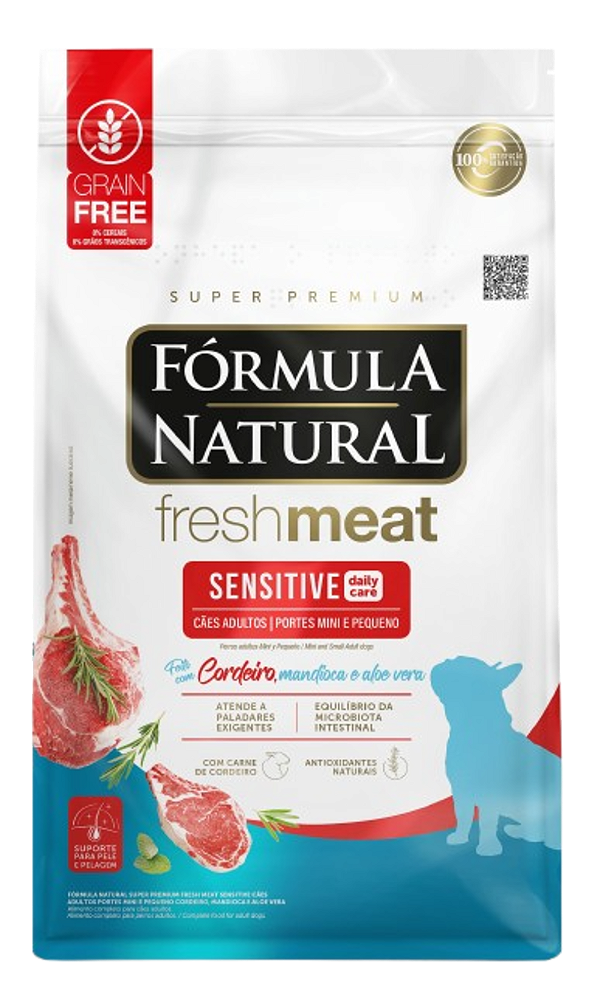 Ração Fórmula Natural Fresh Meat Sensitive Cão Adulto Mini Pequeno