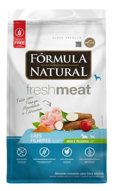 Ração Fórmula Natural Fresh Meat Cães Filhotes Mini Pequeno 7Kg