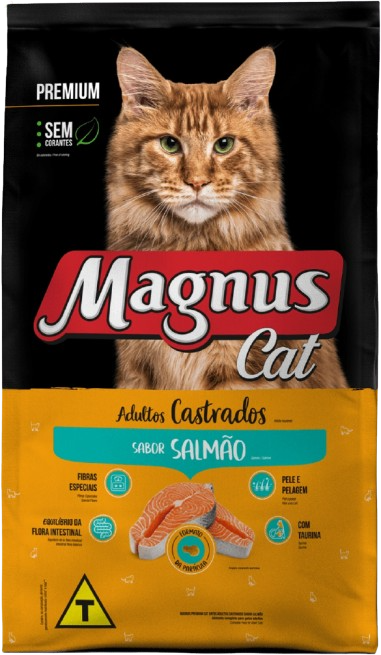Magnus Cat Premium Gatos Castrados Salmão 10,1Kg