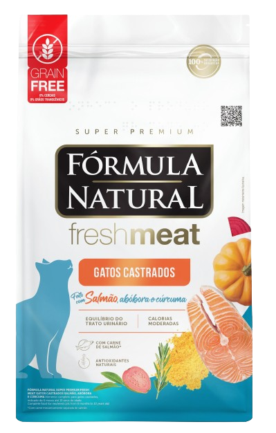 Ração Fórmula Natural Fresh Meat Gatos Castrados Salmão 10,1Kg