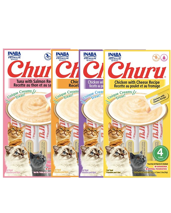 Kit com 4 pacotes de Churu para Gatos - 56g x 4