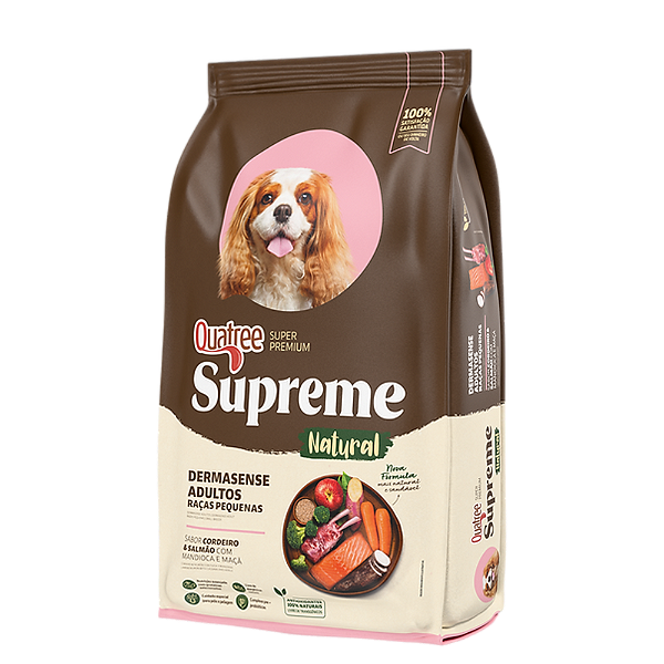 Ração Quatree Supreme Cães Adultos Dermasense Raças Pequenas 2,5Kg