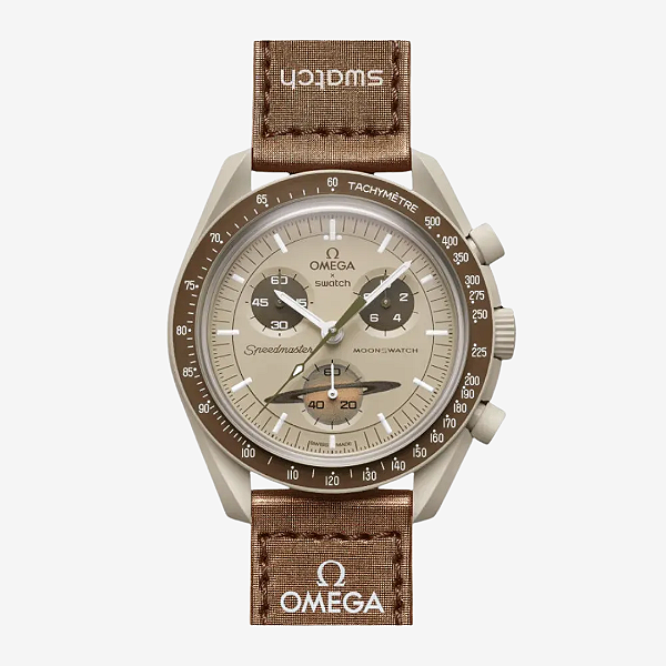 Relógio Swatch x Omega Bioceramic Moonswatch Mission to Saturn