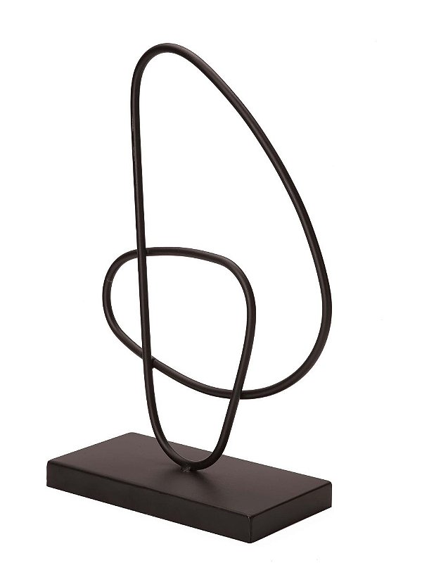 Escultura Formas Preta em metal
