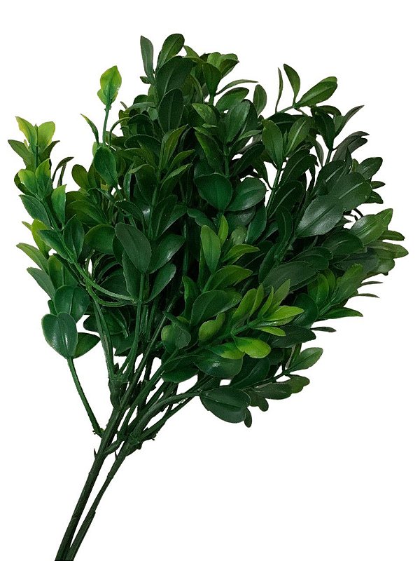 Folhagem Buxus Real toque c/powder verde 33cm
