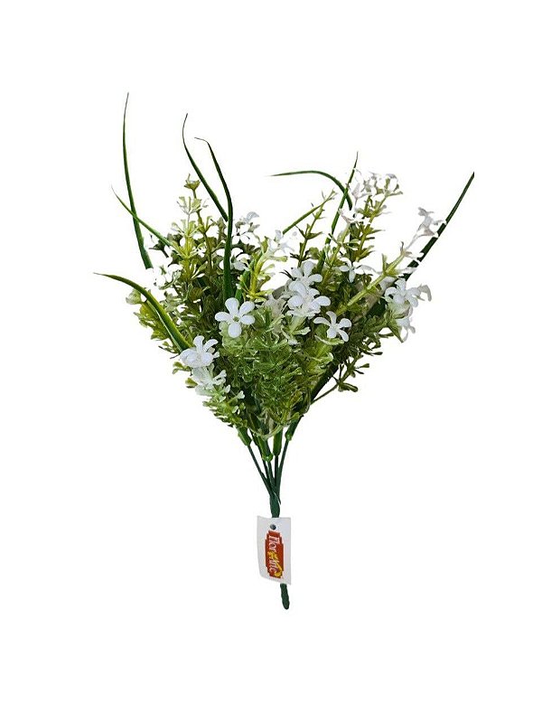 Folhagem Mini Flor 30cm Branco