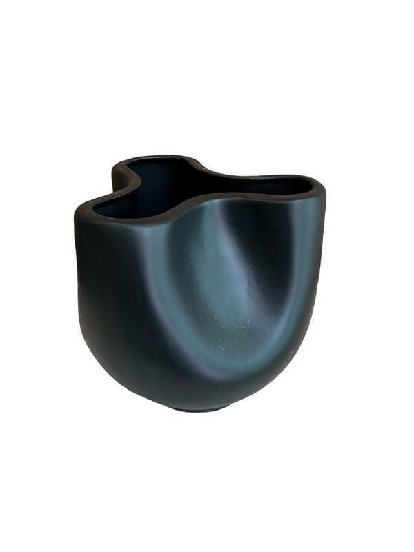 Cachepot Tri Winding preto matte