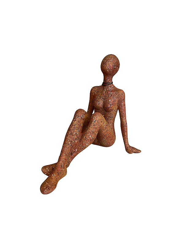 Escultura mulher pensativa (TERRACOTA) 23CM