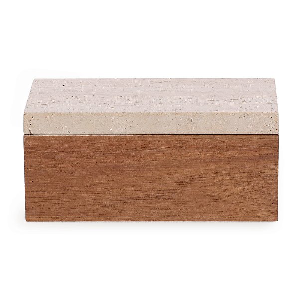 CAIXA EM MADEIRA E MARMORE