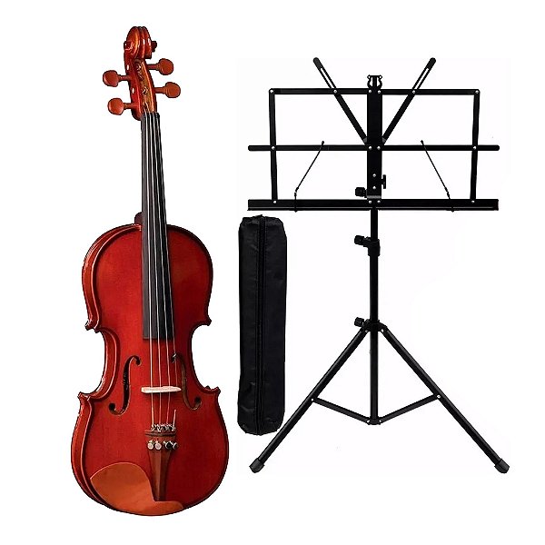Kit Violino Eagle 1/2 VE 421 Estante Para Partitura e Case