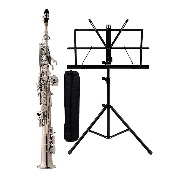 Kit Saxofone Soprano (Bb) Eagle SP 502 N Estante Com Case