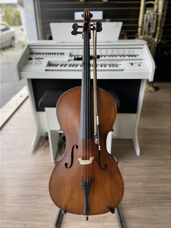 Violoncelo (cello) Schieffer 3/4 - envelhecido - peça de vitrine - pré ajustado - parcelo 21x