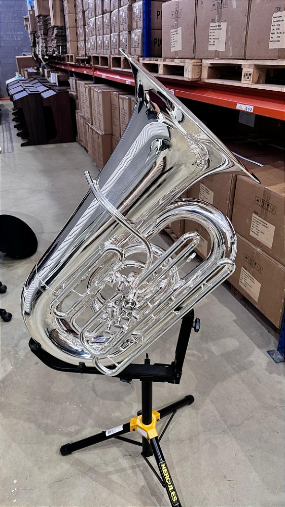 Tuba Schieffer 6/4 com afinacao em Dó c/ 4 pistos e case super luxo - SC677