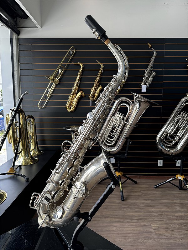 Sax Alto King - banhado a prata - Vintage (SEMINOVO) #74671