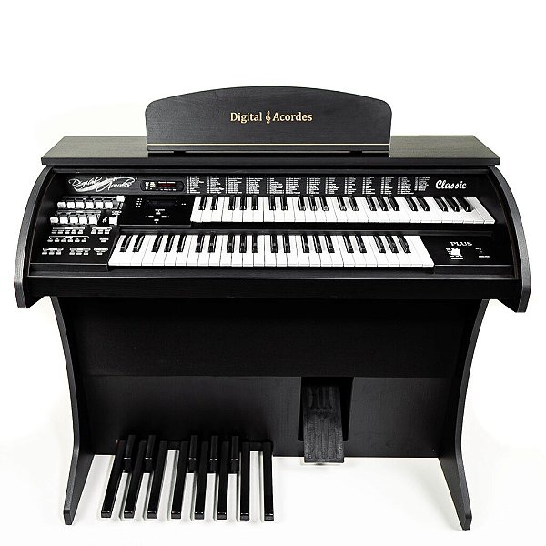 Orgão Eletrônico Digital Acordes modelo Classic Infinity Preto Fosco
