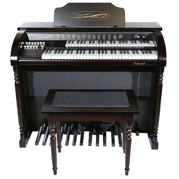 Orgão Eletrônico Digital Acordes modelo AC-500 Colonial Tabaco Acetinado