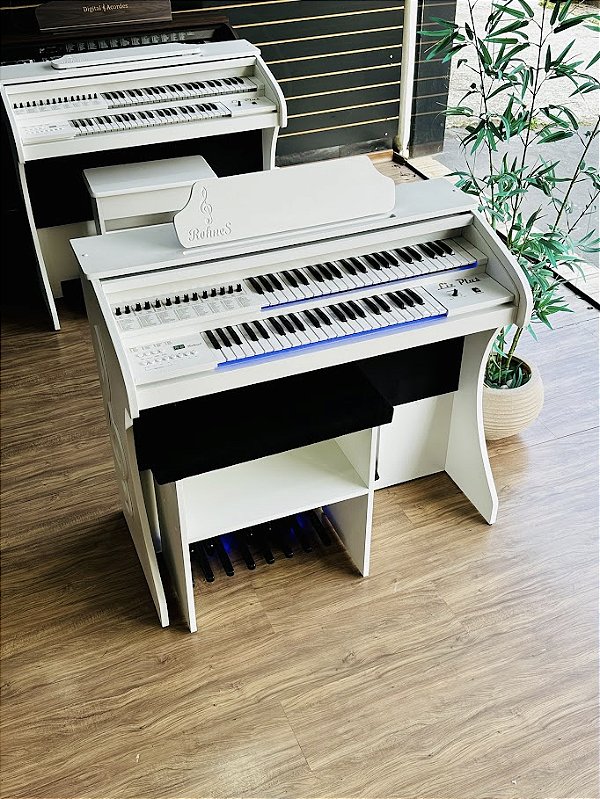 Órgão Eletrônico Rohnes Liz Plus Branco Fosco - Custom By Querouminstrumento