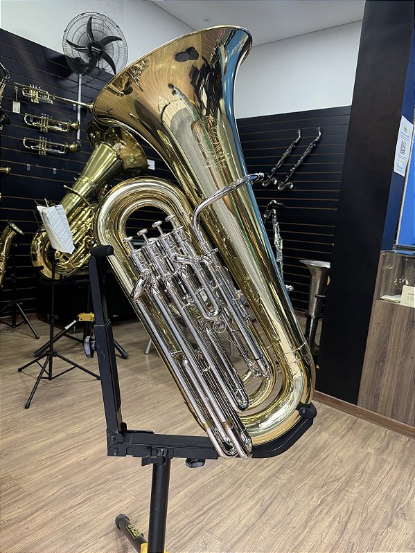 Tuba 3/4 c/ 4 pistos HS Musical HSTB4 - laqueada (SEMINOVO) #231026
