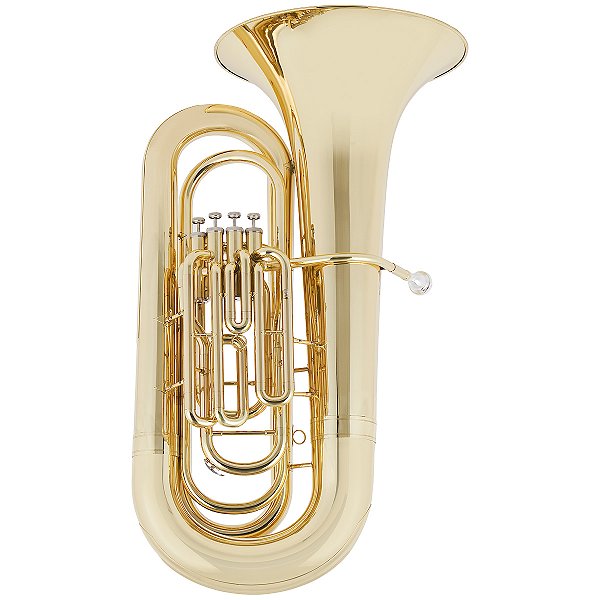Tuba 4/4 c/ 4 pistos Schieffer em Si Bemol c/ corpo Laqueado (dourado) e case super luxo - S991-L