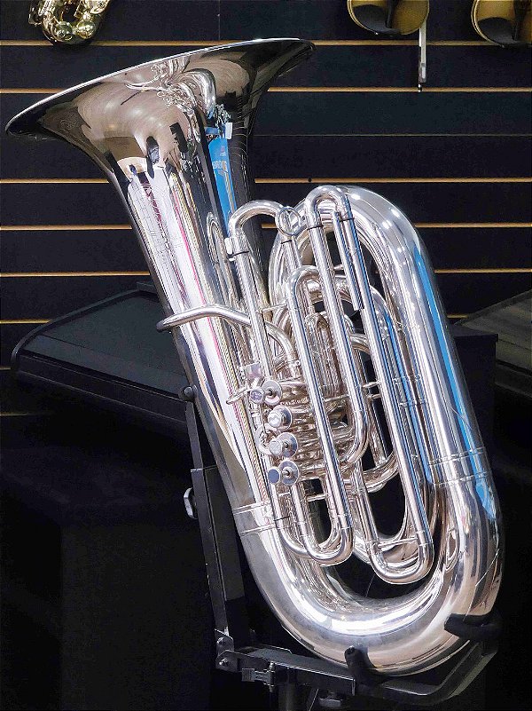 Tuba 5/4 HSTB1 c/ 4 pistos em Dó - banhada a prata (SEMINOVO) #TU1-10-04-26