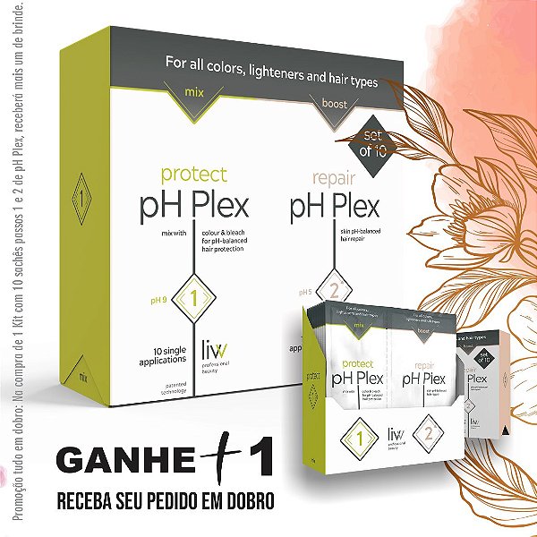 Plex Capilar Profissional pH Plex - 10 sachês com os passos 1 e 2