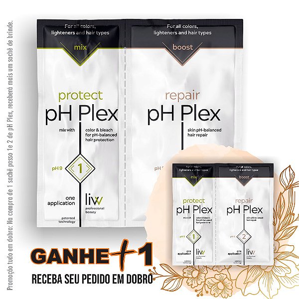 pH Plex Protetor e Reconstrutor Capilar - Sachê Duplo - passo 1 Protect e 2 Repair