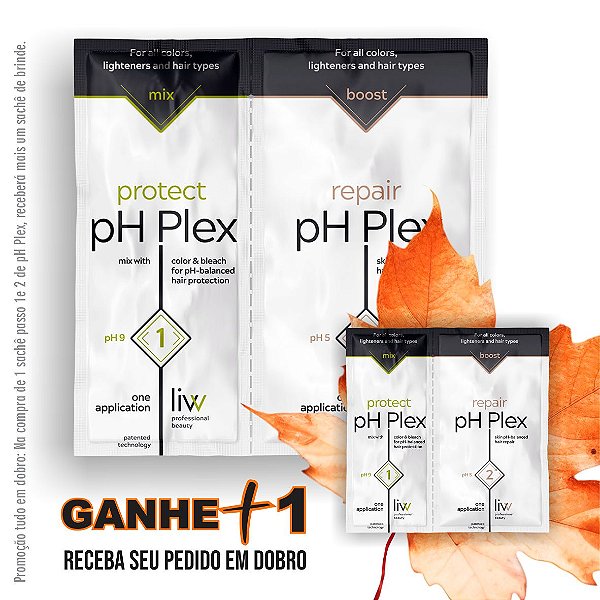 pH Plex Protetor e Reconstrutor Capilar - Sachê Duplo - passo 1 Protect e 2 Repair