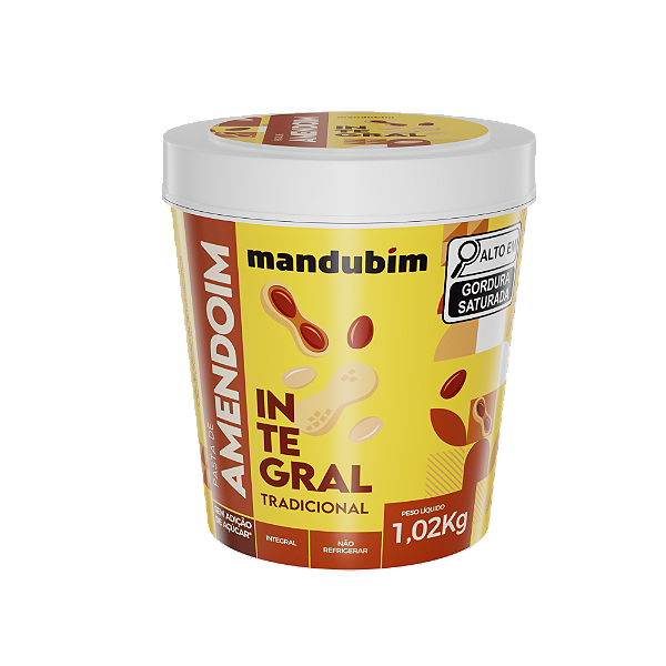 Pasta de Amendoim Integral – Tradicional – 1,02 kg – Mandubim