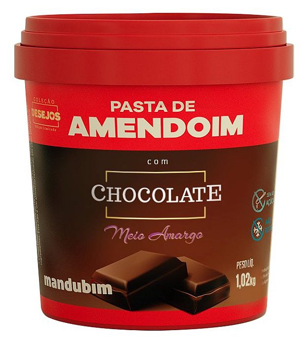 Pasta de Amendoim com Chocolate Meio Amargo 1,02 Quilos