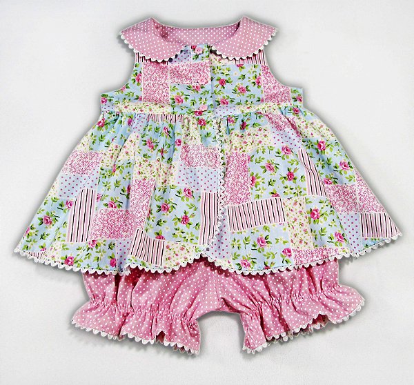 BELLA - MINI VESTIDO E TAPA FRALDAS - 3 MESES A 2 ANOS  -   MOLDE DIGITAL VIA E-MAIL