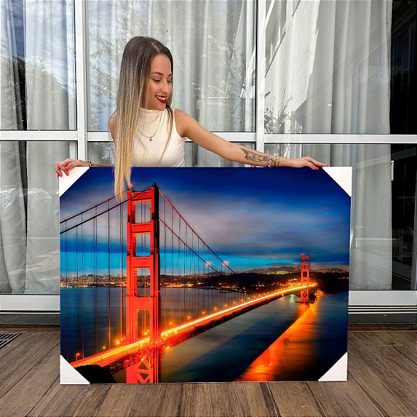 Quadro Decorativo Canvas Ponte Golden Gate Nevoeiro Battery Horizontal